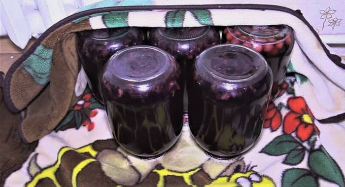 Компот из черной смородины и вишни в банке на 3 литра на зиму