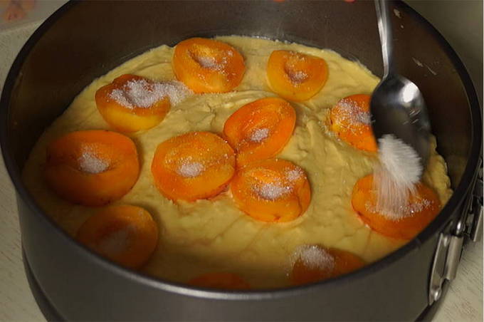 Пирог на молоке с абрикосом