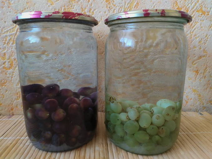 Компот из винограда без стерилизации в литровых банках на зиму