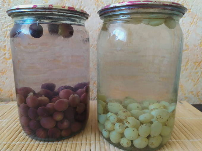 Компот из винограда без стерилизации в литровых банках на зиму