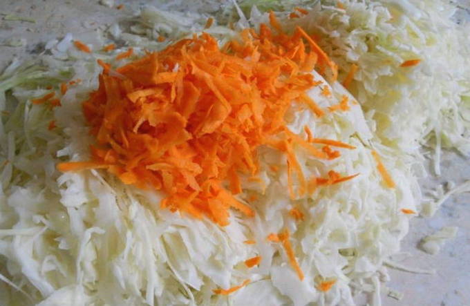 Капуста, маринованная с морковью и чесноком быстрого приготовления