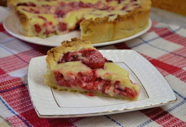 Пирог с малиной и миндалём — рецепт с фото пошагово