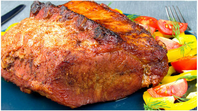 Свиная корейка с картошкой в духовке — рецепт с фото