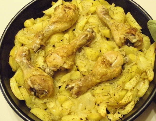 Картошка с куриными ножками в духовке рецепт – Греческая кухня: Основные блюда. «Еда»