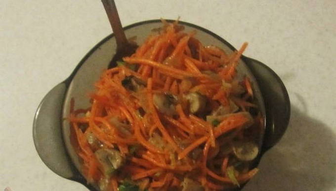 Салат Лисичка с корейской морковкой