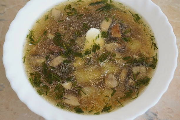 Суп из свежих шампиньонов с картошкой