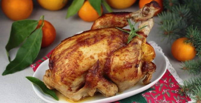Как приготовить Курица с апельсинами, медом и соевым соусом в духовке просто рецепт пошаговый