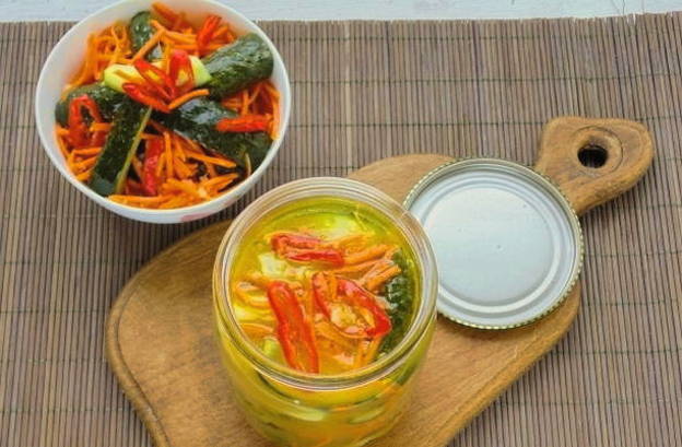 Салат «огурцы по-корейски» с морковью на зиму