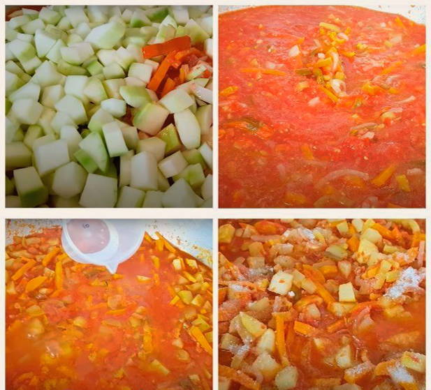 Салат из кабачков, помидоров, моркови и лука на зиму