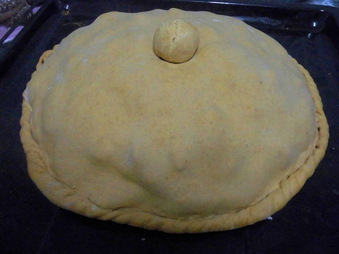 Как приготовить Пирог курник с курицей, картошкой и луком на сметане просто рецепт пошаговый