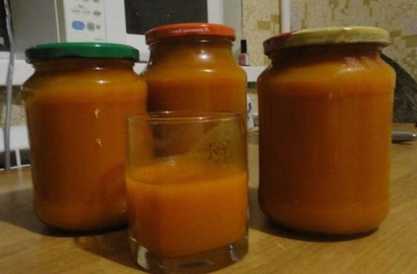Как приготовить Домашний тыквенно яблочный сок с мякотью на зиму с апельсином рецепт пошагово