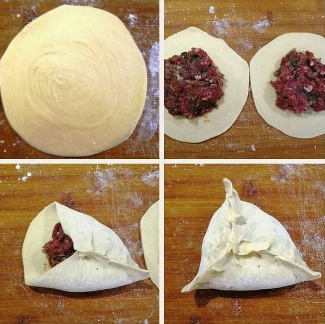 Самса из слоеного теста с мясом и луком в духовке рецепт с фото пошагово