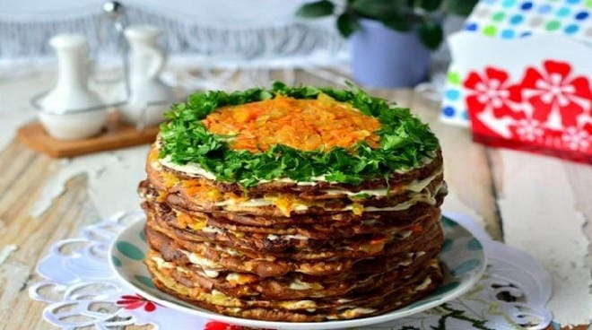 Печеночный торт из говяжьей печени | Recipe | Food, Culinary recipes, Food photo