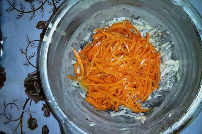 Салат с печенью и морковью