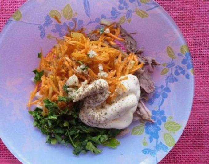 Салат с говядиной и корейской морковью Салат с говядиной и корейской морковью