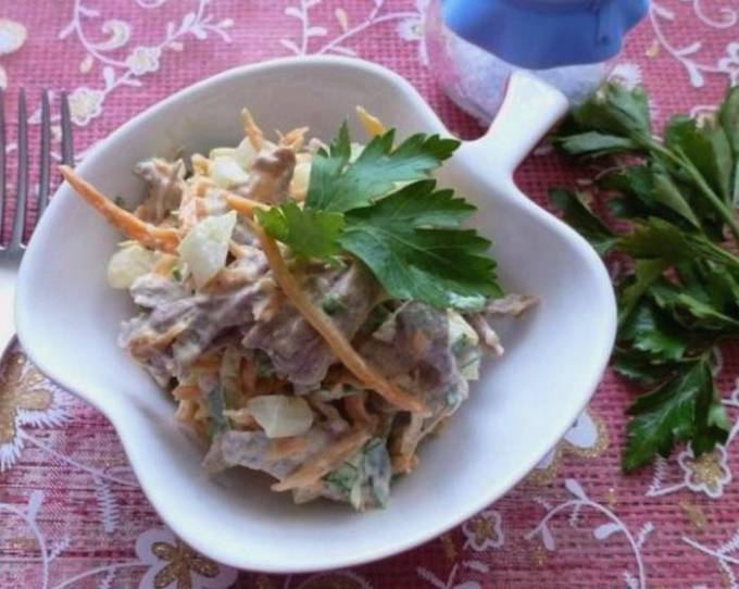 Салат с говядиной и корейской морковью Салат с говядиной и корейской морковью