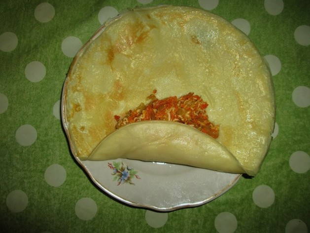 Блины с морковной начинкой