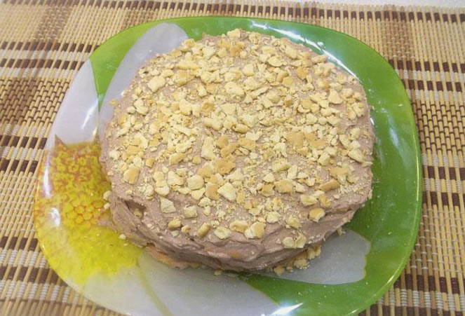 Торт из печенья Мария без выпечки