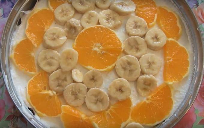 Торт из печенья без выпечки с творогом, сметаной и желатином Торт из печенья без выпечки с творогом, сметаной и желатином