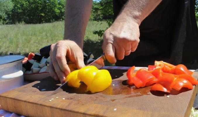 Хашлама из говядины с картофелем и баклажанами