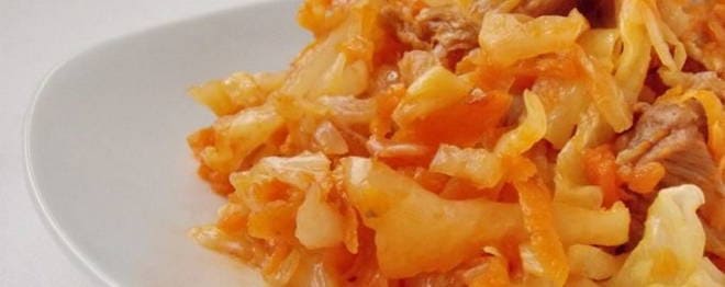Капуста тушеная на сковороде