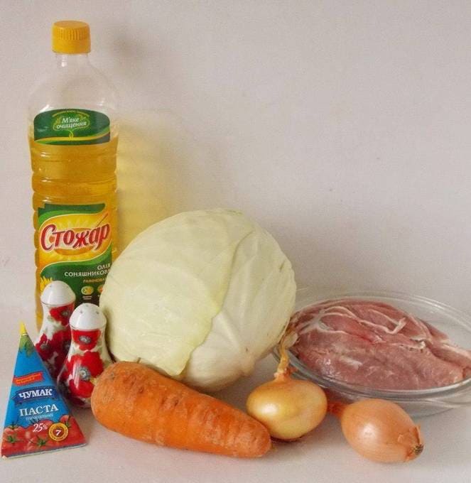 Капуста тушеная на сковороде Капуста тушеная на сковороде