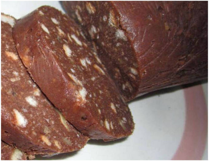 Шоколадная колбаса со сгущёнкой