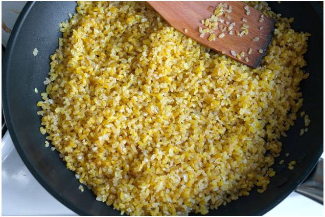 Булгур с овощами на сковороде Булгур с овощами на сковороде