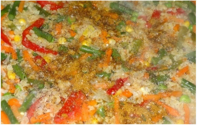 Булгур с овощами на сковороде Булгур с овощами на сковороде
