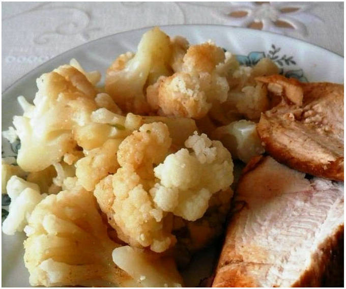 Курица с цветной капустой в духовке