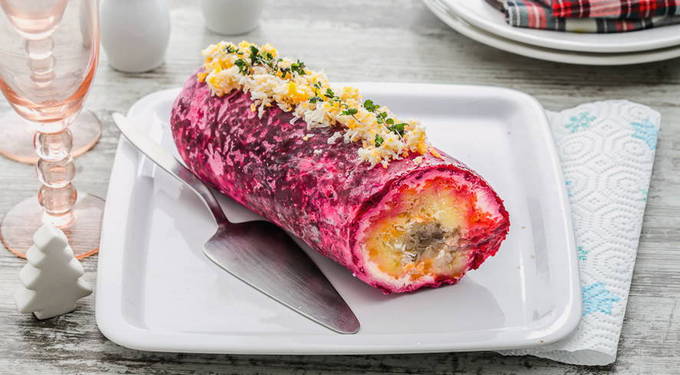 Селедка под шубой рулетом