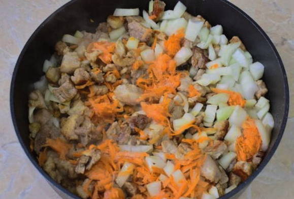 Рис с мясом на сковороде Рис с мясом на сковороде