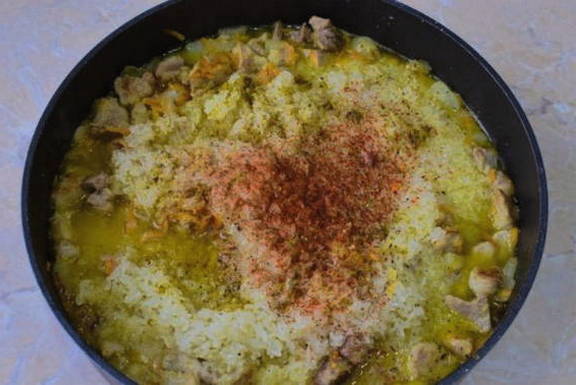 Рис с мясом на сковороде Рис с мясом на сковороде