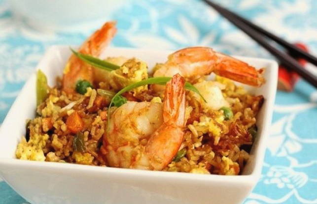 Креветки с рисом