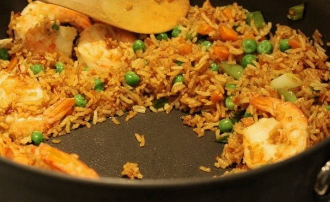 Креветки с рисом