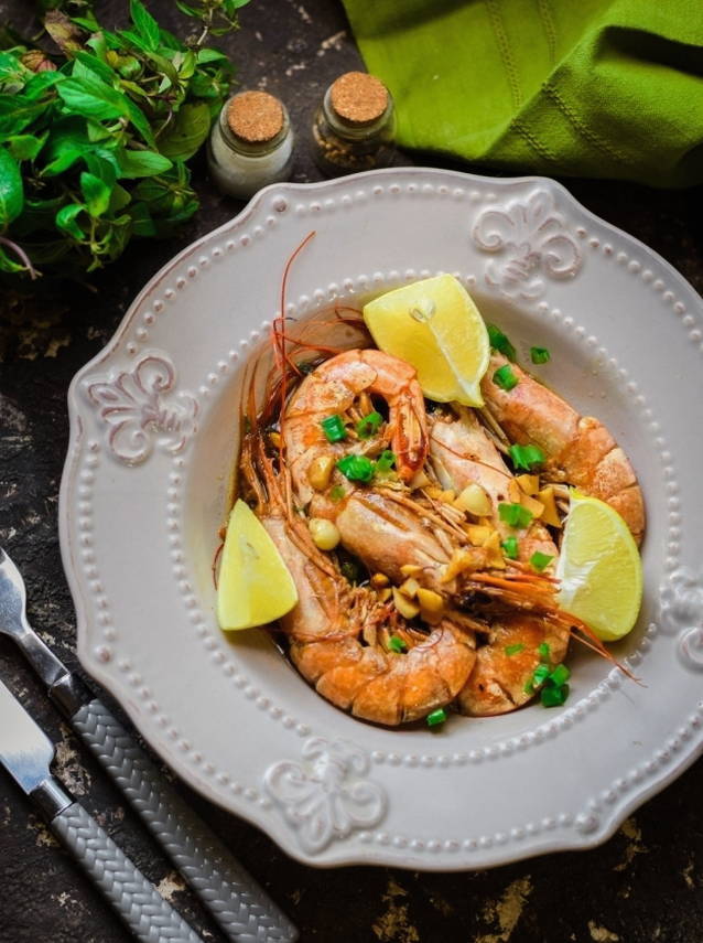 Креветки в соевом соусе