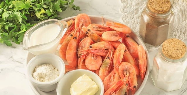 Креветки в сливочном соусе