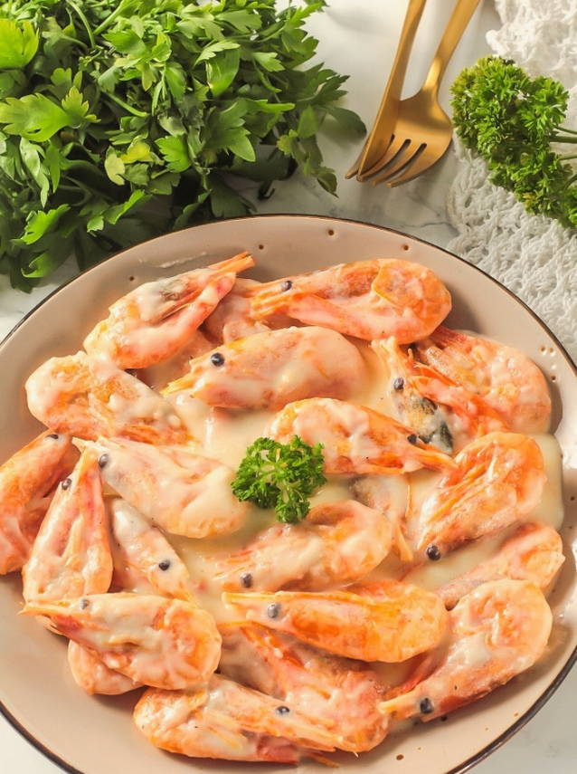 Креветки в сливочном соусе