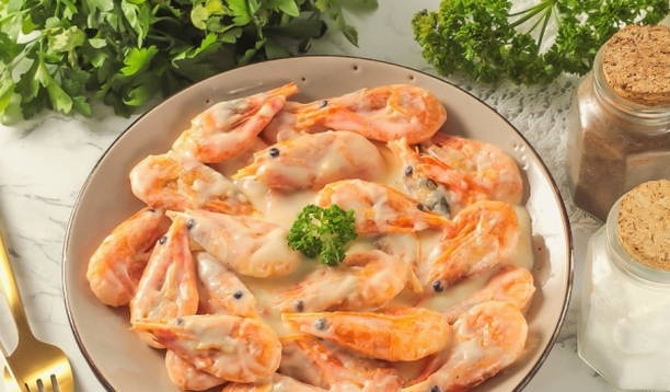 Креветки в сливочном соусе