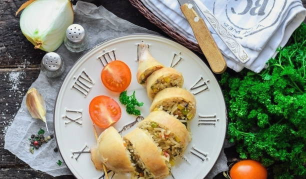 Фаршированные кальмары грибами и рисом Фаршированные кальмары грибами и рисом