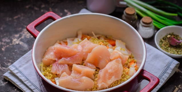 Булгур с курицей в духовке Булгур с курицей в духовке