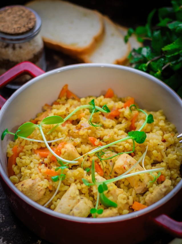 Булгур с курицей в духовке Булгур с курицей в духовке