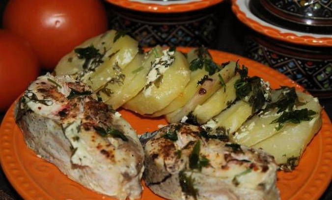 Пикша с картошкой в духовке Пикша с картошкой в духовке