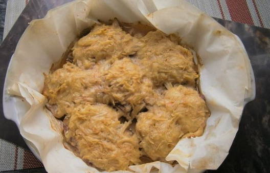 Мясо под шубой в духовке Мясо под шубой в духовке