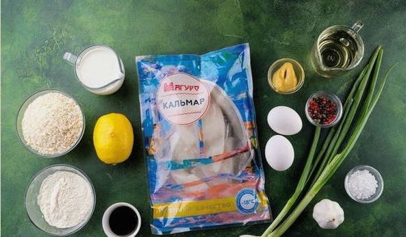 Кольца кальмара в кляре на сковороде Кольца кальмара в кляре на сковороде