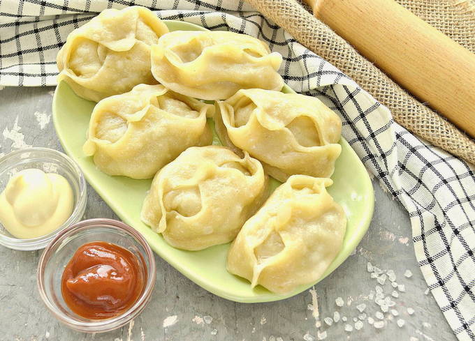 Манты с капустой и фаршем Манты с капустой и фаршем