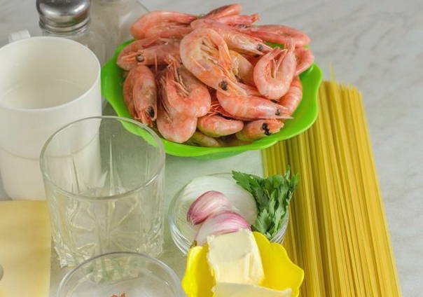 Макароны с морепродуктами