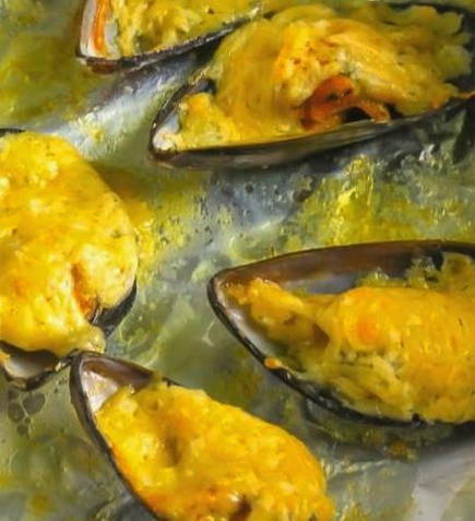Запечённые мидии в ракушках Запечённые мидии в ракушках