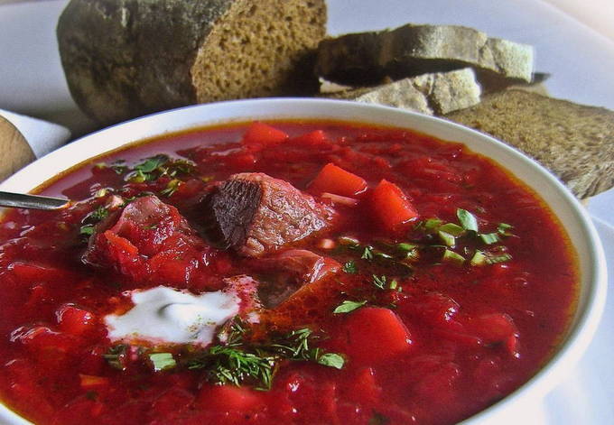 Классический свекольник с мясом Классический свекольник с мясом