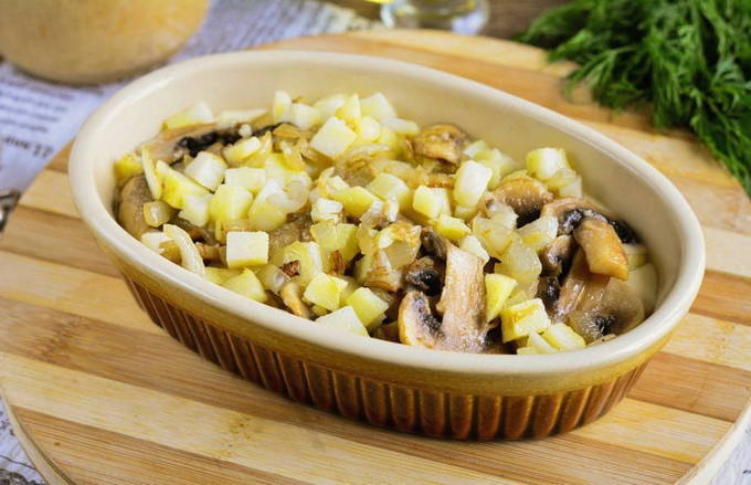 Заливной пирог с картошкой и грибами Заливной пирог с картошкой и грибами